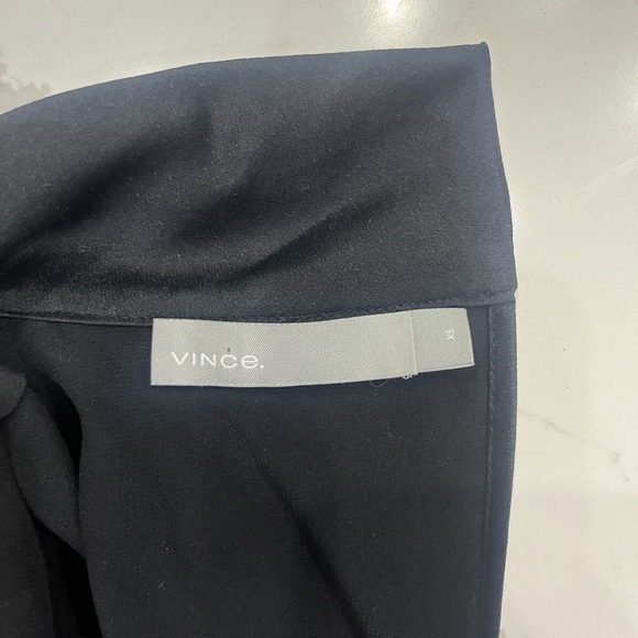 Vince Mock Neck 3/4 Sleeve Mini Dress 100% Silk Size XSmall Black - Picture 5 of 5